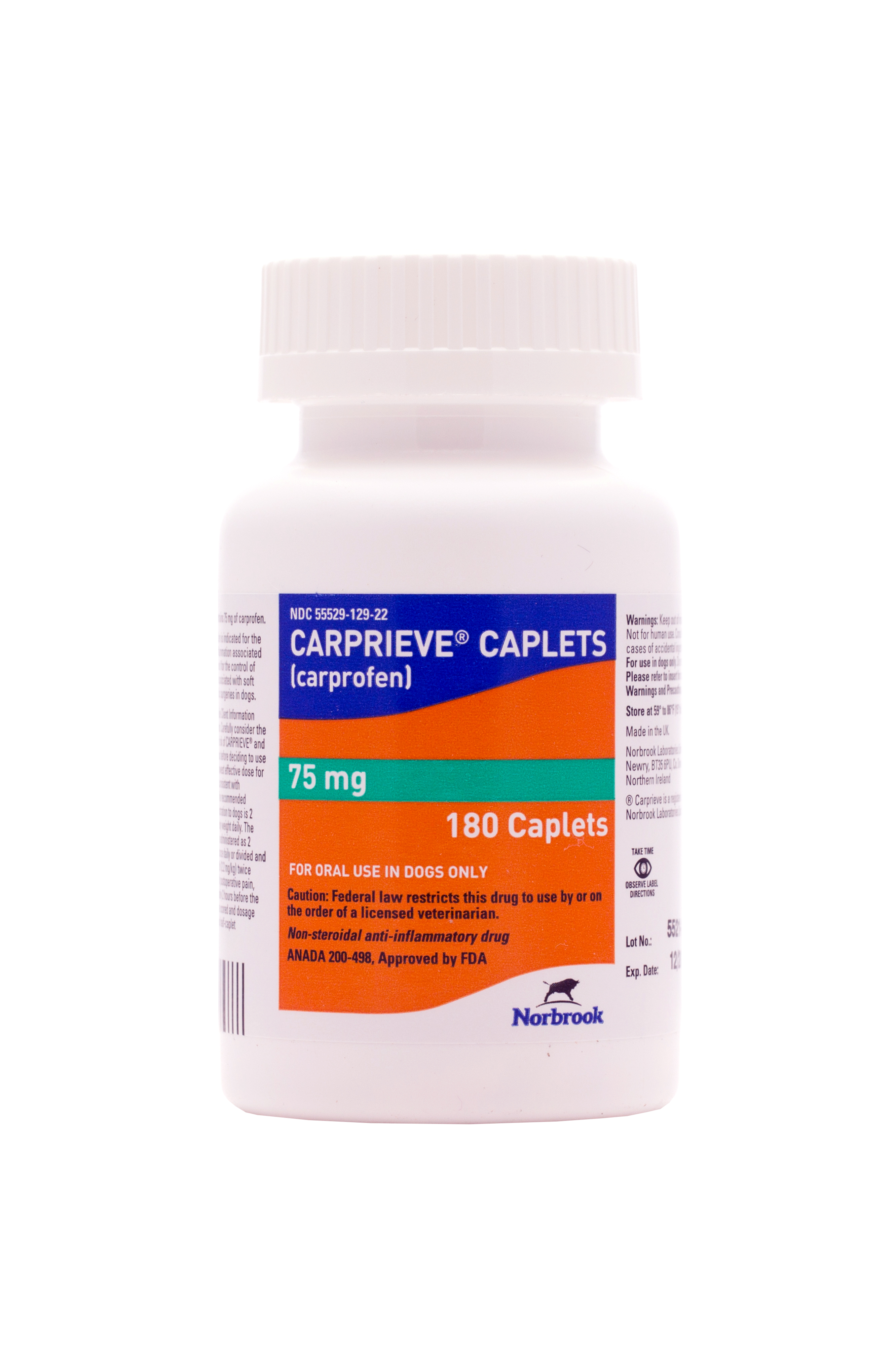 CARPRIEVE 75MG x 180 Caplets  [carprofen]  exp. 04/25